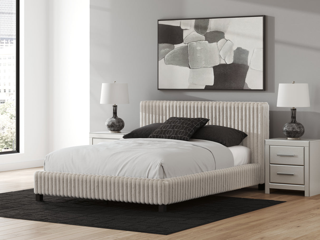 Furniture City - MS - Ashley Furniture - Zuraleus Bedroom - Queen Upholstered Bed / White - PCB3381B11