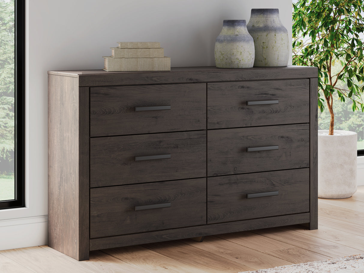 Furniture City - MS - Ashley Furniture - Prendonea Bedroom - Six Drawer Dresser / Charcoal - B3789-31