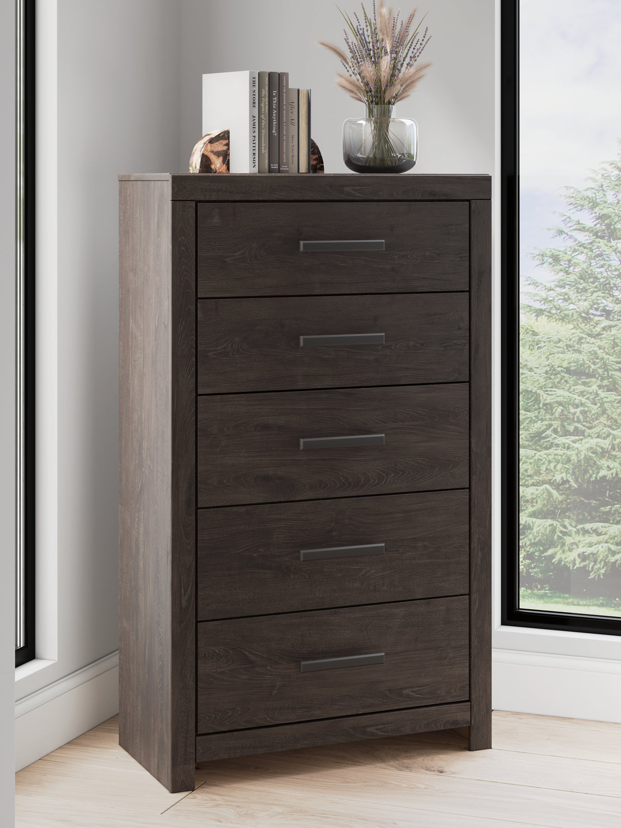 Furniture City - MS - Ashley Furniture - Prendonea Bedroom - Five Drawer Chest / Charcoal - B3789-46
