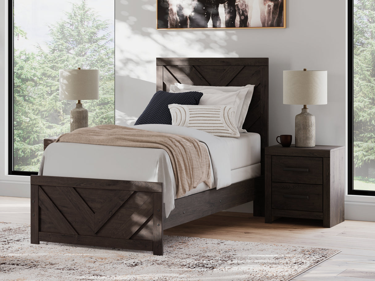 Furniture City - MS - Ashley Furniture - Prendonea Bedroom - Twin Panel Bed / Charcoal - B3789B2