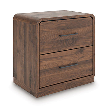 Furniture City - MS - Ashley Furniture - Fortlorn Bedroom - Two Drawer Night Stand / Walnut Brown - PCB386-92