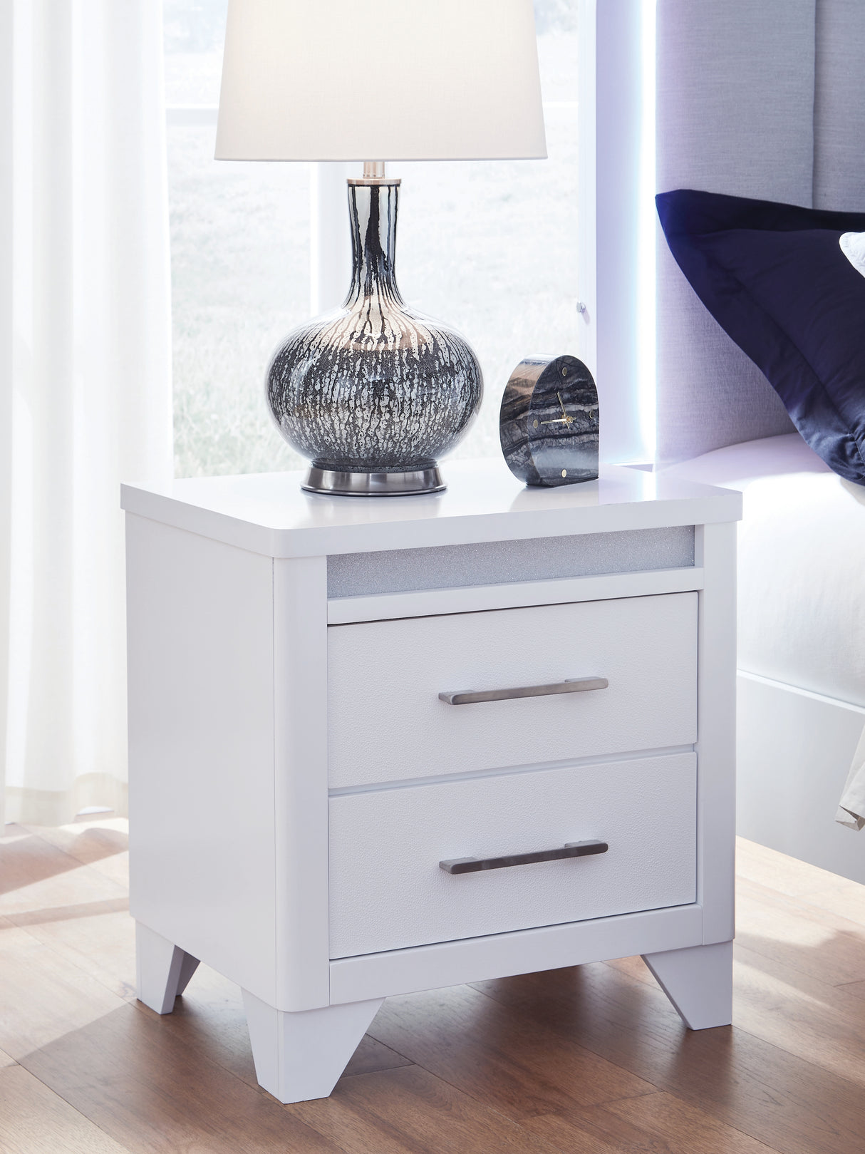 Furniture City - MS - Ashley Furniture - Jarlee Bedroom - Two Drawer Night Stand / White - PCB392-92