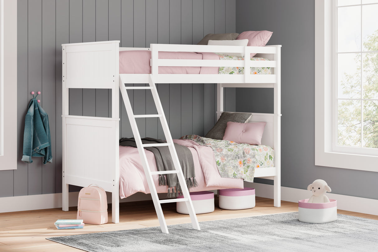 Furniture City - MS - Ashley Furniture - Nextonfort Bedroom - Twin over Twin Bunk Bed / White - B396B6