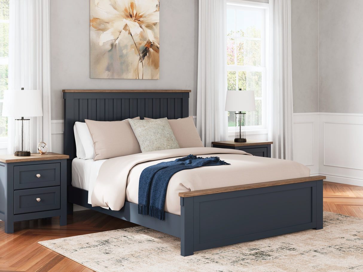 Furniture City - MS - Ashley Furniture - Landocken Bedroom - Queen Panel Bed / Brown/Blue - B414B10