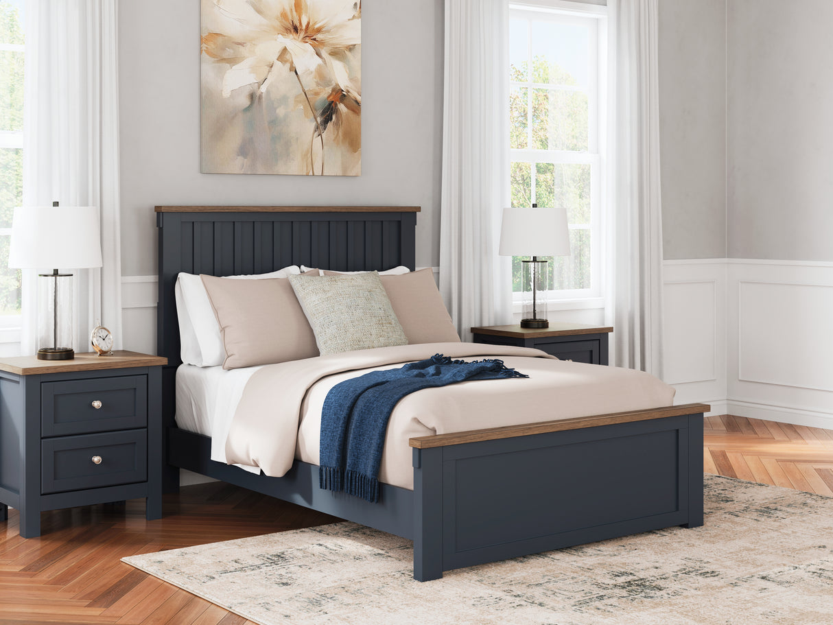 Furniture City - MS - Ashley Furniture - Landocken Bedroom - Full Panel Bed / Brown/Blue - B414B3