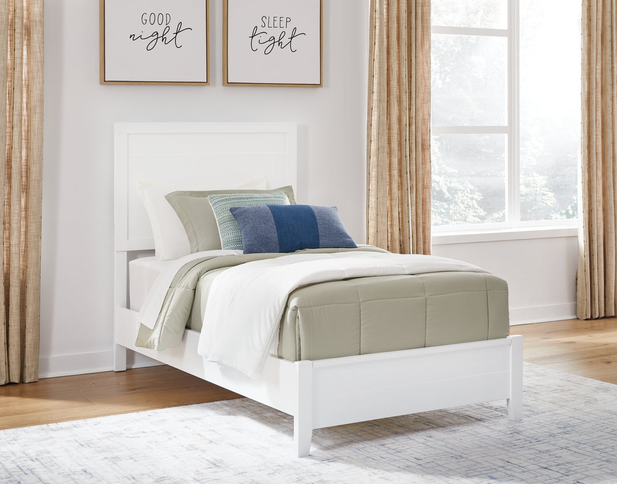 Furniture City - MS - Ashley Furniture - Binterglen Bedroom - Twin Panel Bed / White - B427B2