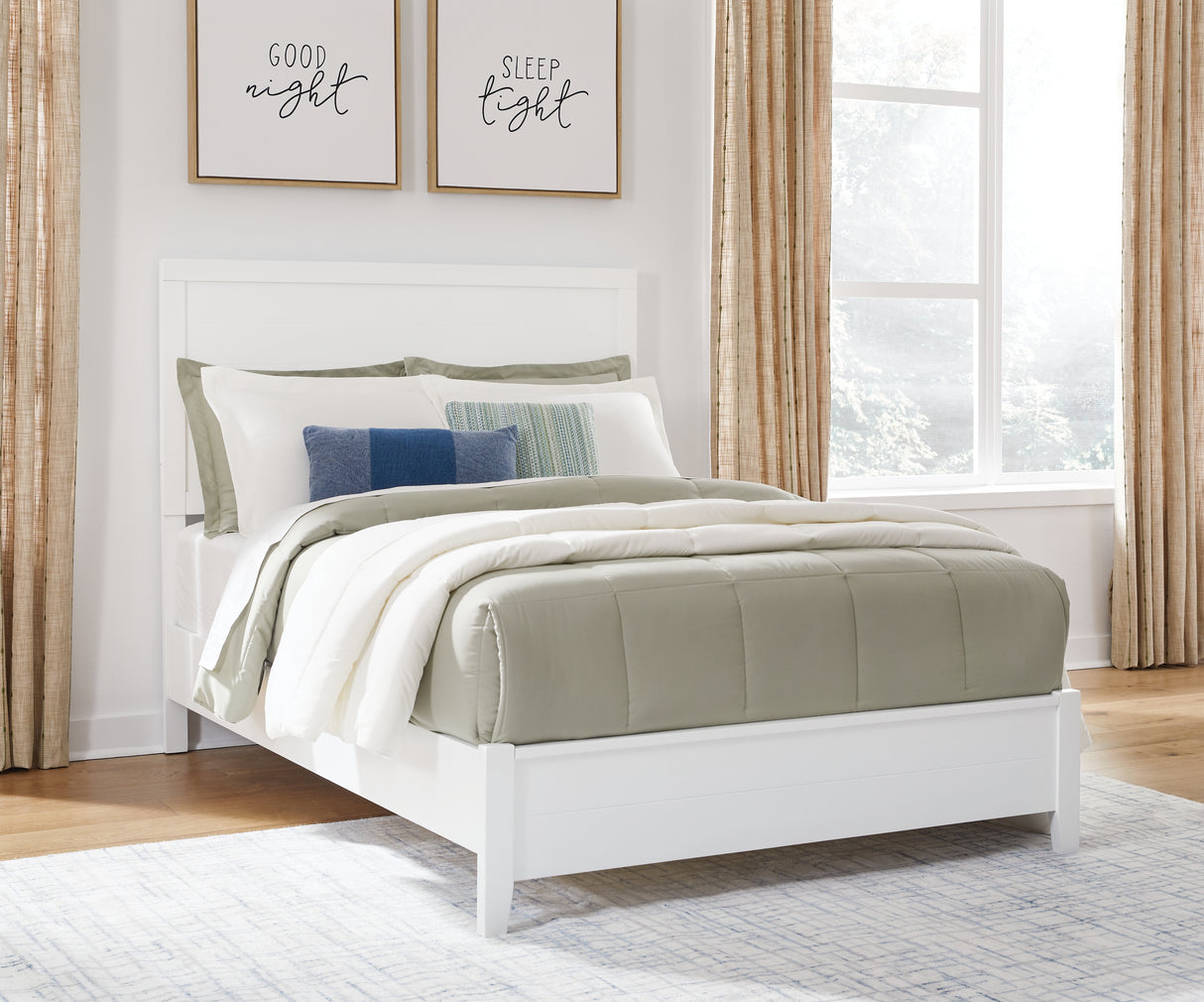 Furniture City - MS - Ashley Furniture - Binterglen Bedroom - Full Panel Bed / White - B427B4