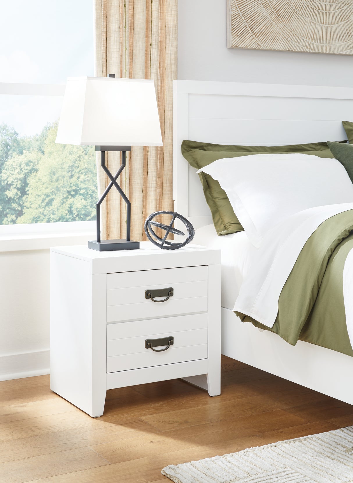 Furniture City - MS - Ashley Furniture - Binterglen Bedroom - Two Drawer Night Stand / White - B427-92