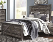 Furniture City - MS - Ashley Furniture - Wynnlow Bedroom - Queen Crossbuck Panel Bed / Gray - B440B9