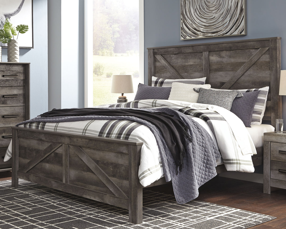 Furniture City - MS - Ashley Furniture - Wynnlow Bedroom - King Crossbuck Panel Bed / Gray - B440B11