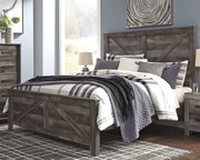 Furniture City - MS - Ashley Furniture - Wynnlow Bedroom - King Crossbuck Panel Bed / Gray - B440B11