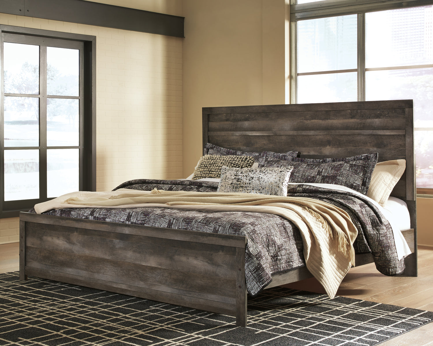 Furniture City - MS - Ashley Furniture - Wynnlow Bedroom - King Panel Bed / Gray - B440B8