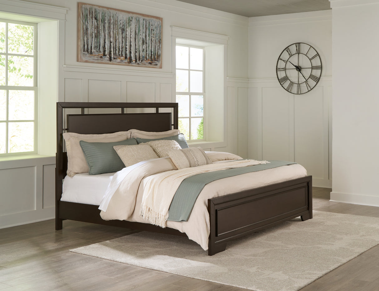 Furniture City - MS - Ashley Furniture - Covetown Bedroom - California King Panel Bed / Dark Brown - B441B9
