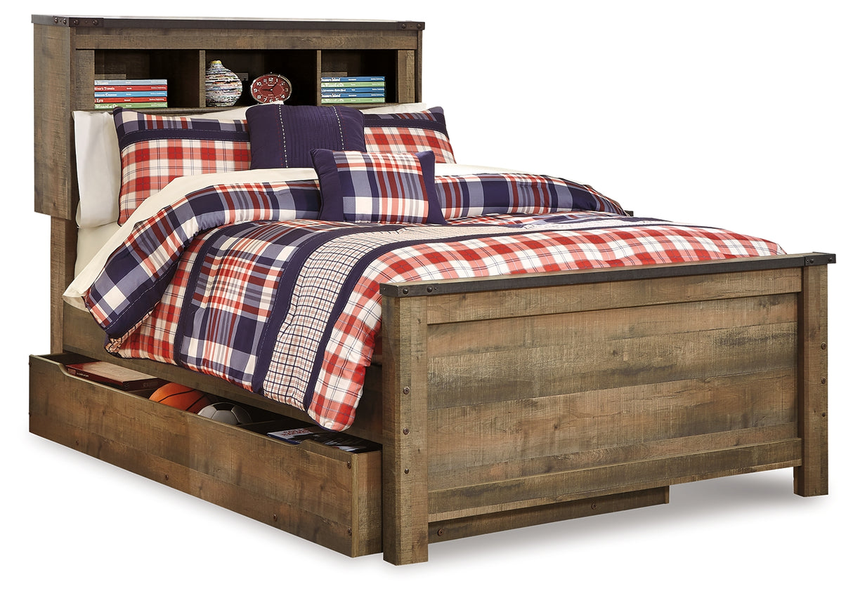Furniture City - MS - Ashley Furniture - Trinell Bedroom - Full Bookcase Bed with Storage / Brown - B446B91