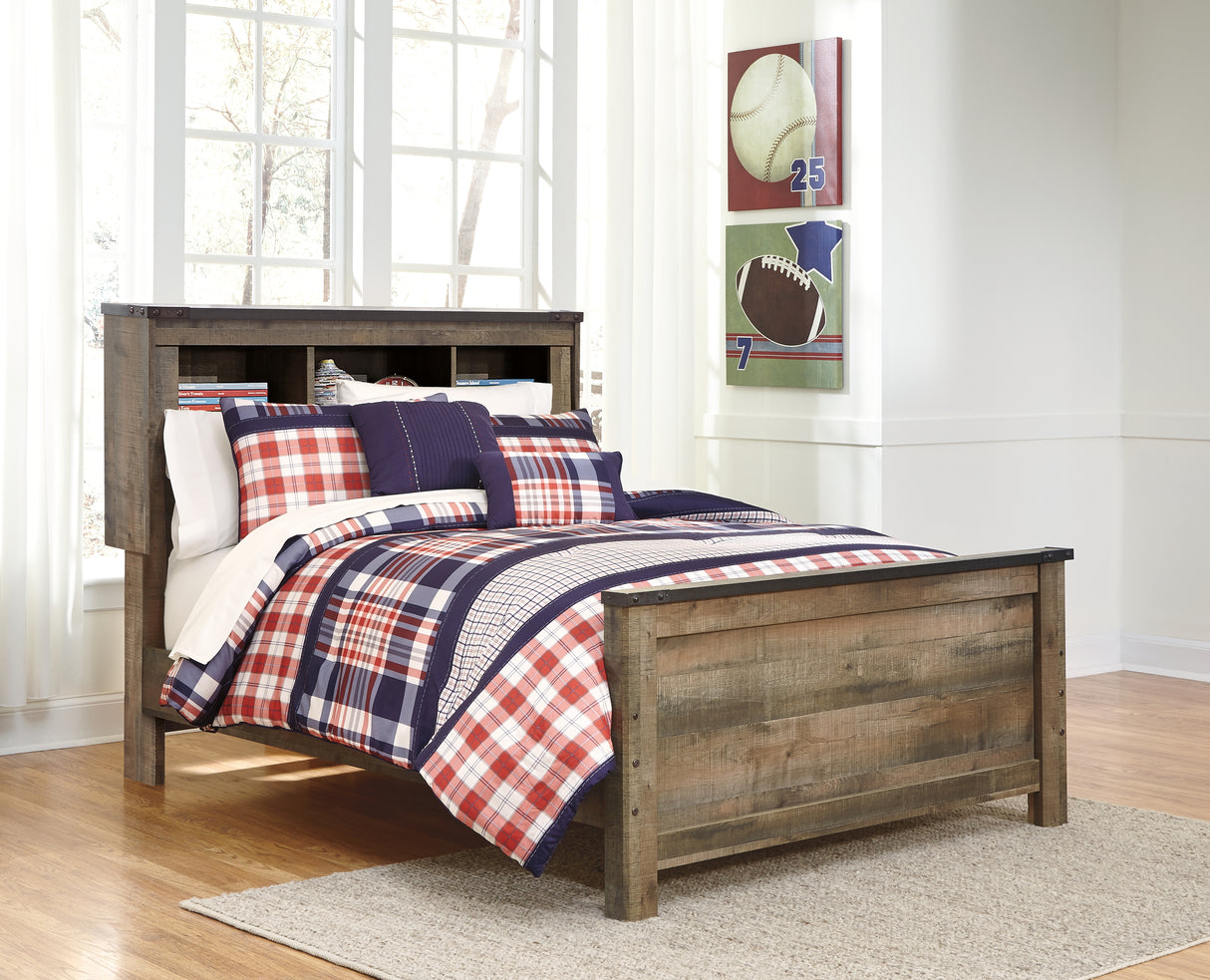 Furniture City - MS - Ashley Furniture - Trinell Bedroom - Full Bookcase Panel Bed / Brown - B446B87