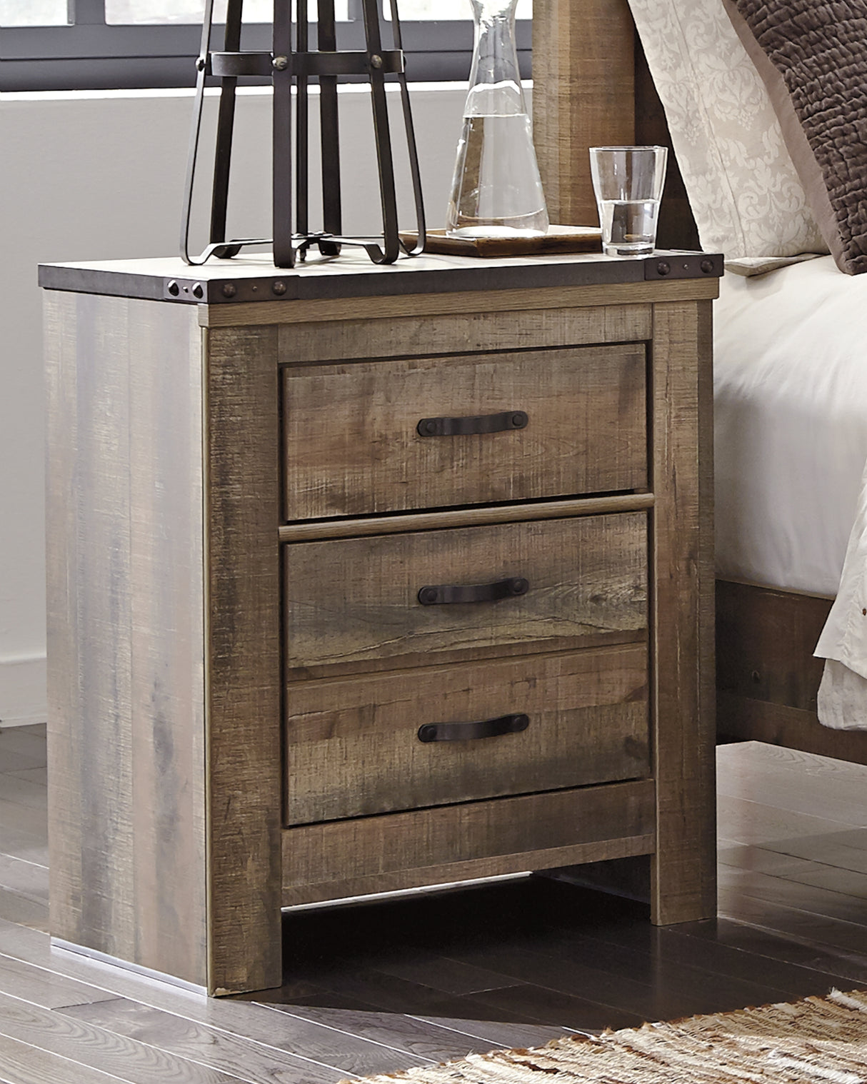 Furniture City - MS - Ashley Furniture - Trinell Bedroom - Two Drawer Night Stand / Brown - B446-92