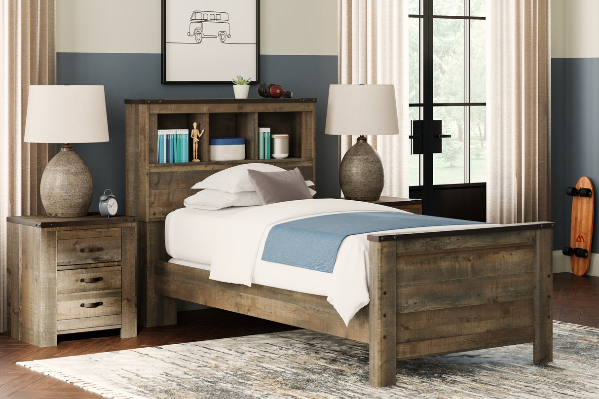 Furniture City - MS - Ashley Furniture - Trinell Bedroom - Twin Bookcase Bed / Brown - B446B21