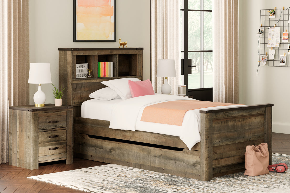 Furniture City - MS - Ashley Furniture - Trinell Bedroom - Full Bookcase Bed with Storage / Brown - B446B91