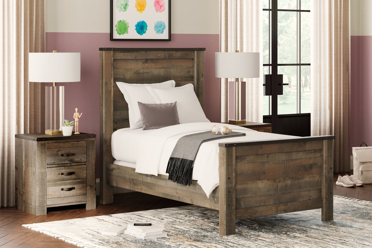 Furniture City - MS - Ashley Furniture - Trinell Bedroom - Twin Panel Bed / Brown - B446B2