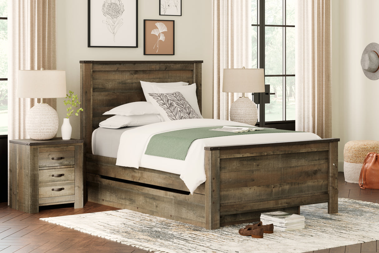 Furniture City - MS - Ashley Furniture - Trinell Bedroom - Full Panel Bed with 1 Large Storage Drawer / Brown - B446B9