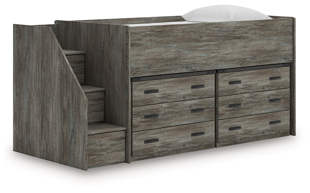 Furniture City - MS - Ashley Furniture - Frandern Twin Loft Bed with Drawer Storage - Twin Loft Bed with Drawer Storage / Warm Gray - B4480B26