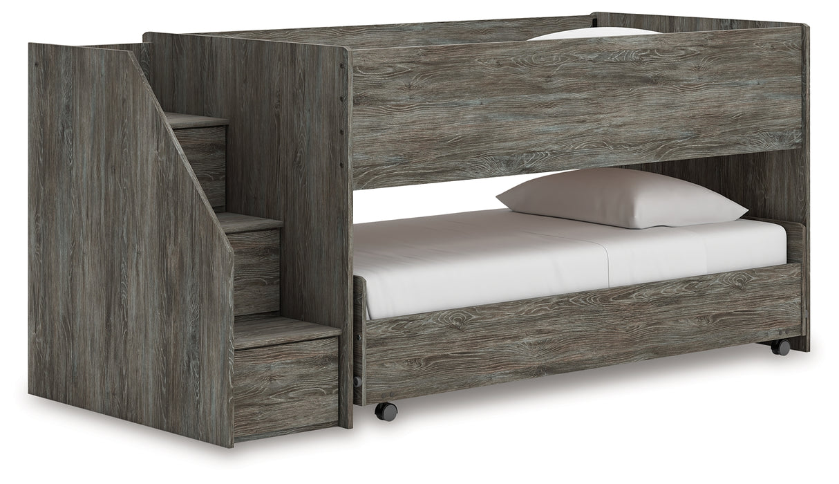 Furniture City - MS - Ashley Furniture - Frandern Bedroom - Twin over Twin Loft Bed / Gray - B4480B13
