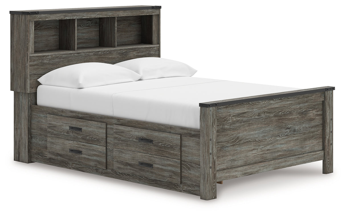Furniture City - MS - Ashley Furniture - Frandern Bedroom - Full Bookcase Panel Bed with Storage / Gray - B4480B9