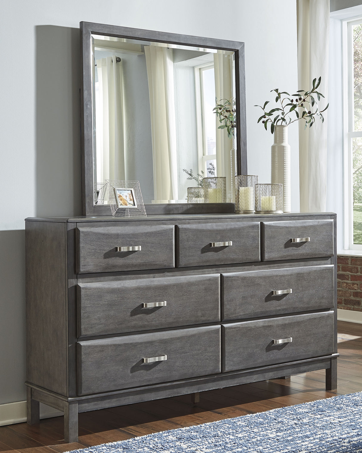 Furniture City - MS - Ashley Furniture - Caitbrook Bedroom - Full Storage Bed with 7 Drawers / Gray - B476B4