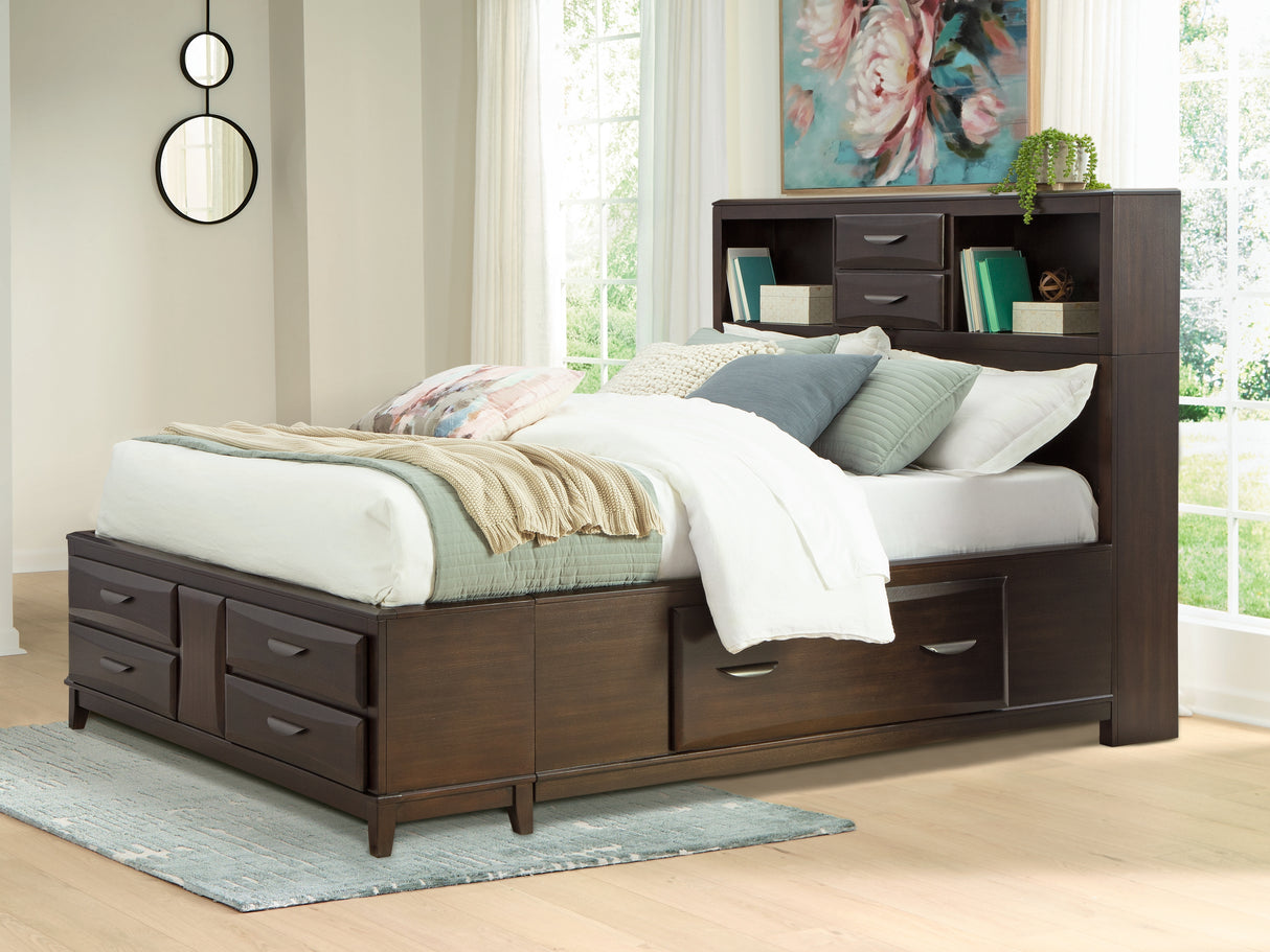 Furniture City - MS - Ashley Furniture - Vanmore Bedroom - Queen Storage Bed / Dark Brown - B479B2