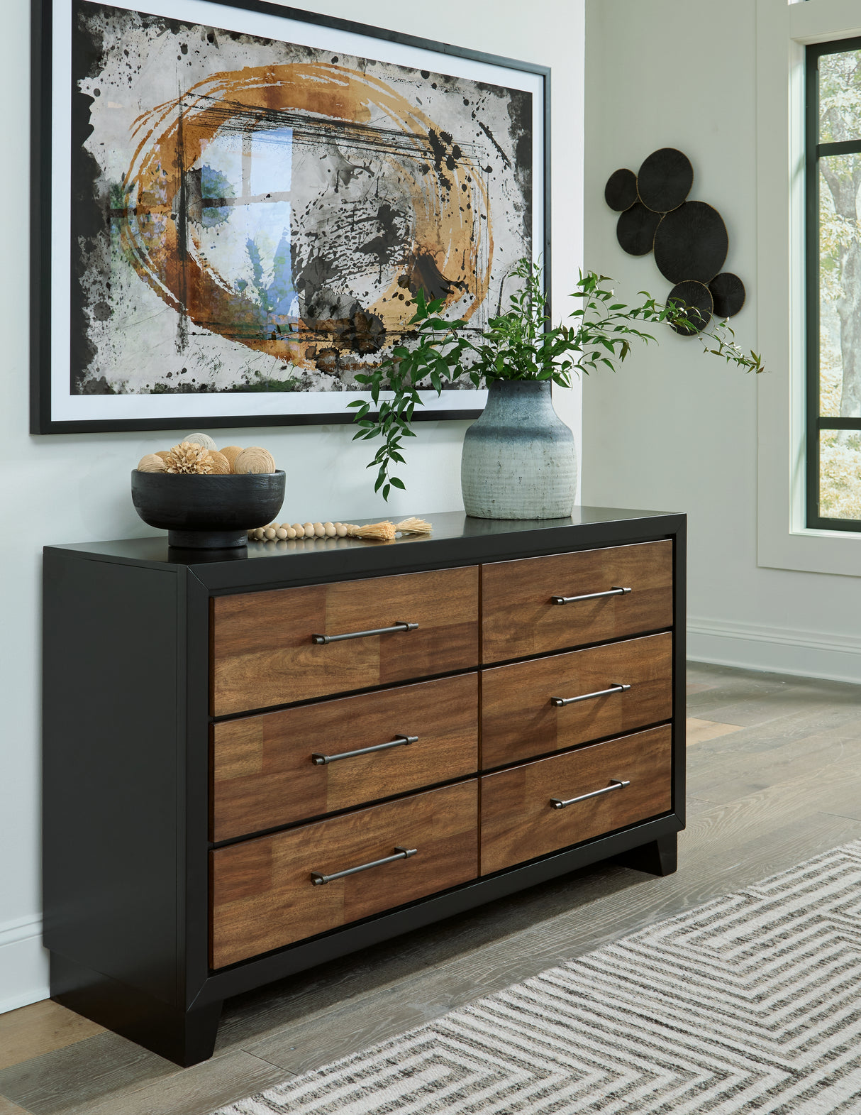 Furniture City - MS - Ashley Furniture - Kraeburn Bedroom - Dresser / Brown/Black - B496-31
