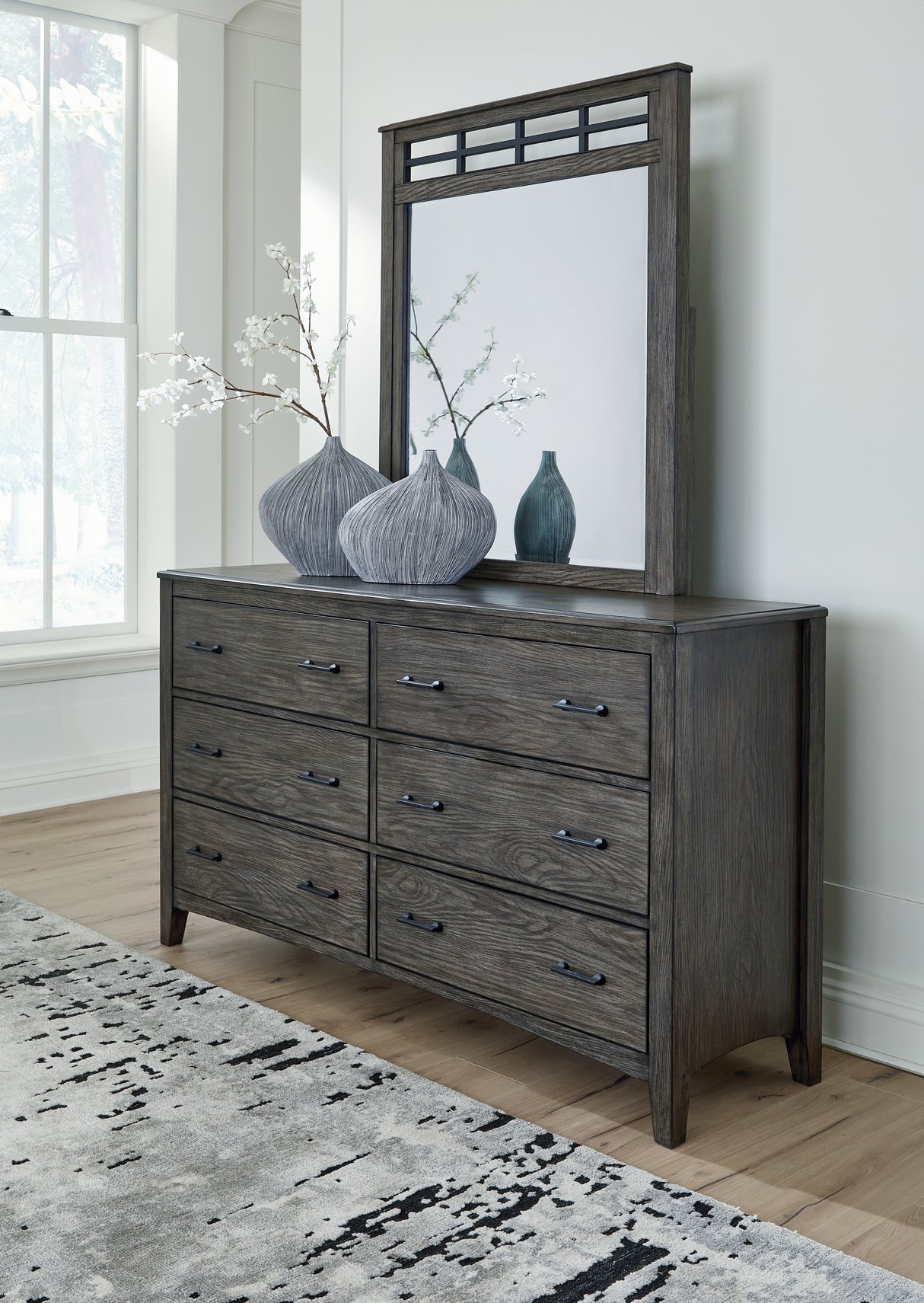 Furniture City - MS - Ashley Furniture - Montillan Bedroom - Dresser and Mirror / Grayish Brown - B651B1