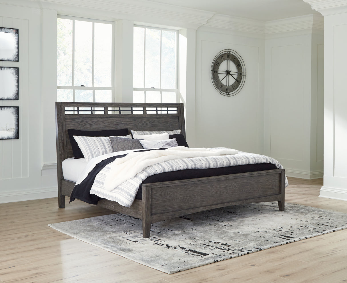 Furniture City - MS - Ashley Furniture - Montillan Bedroom - Queen Panel Bed / Grayish Brown - B651B2