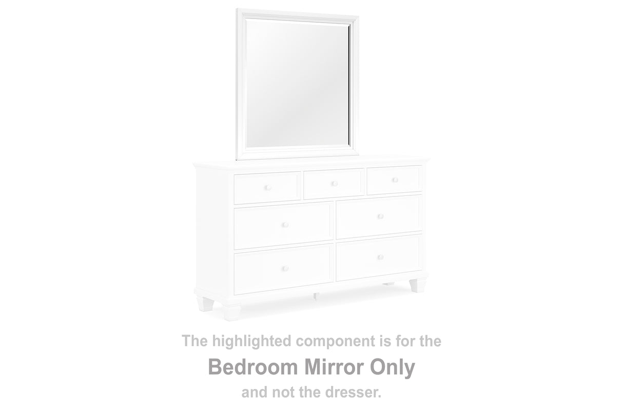 Furniture City - MS - Ashley Furniture - Fortman Bedroom - Bedroom Mirror / White - B680-36