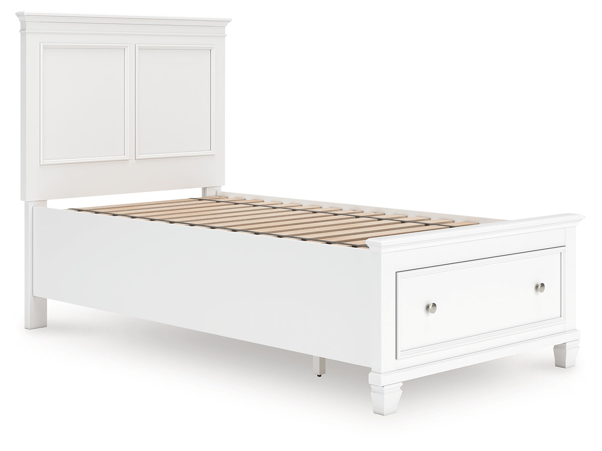 Furniture City - MS - Ashley Furniture - Fortman Bedroom - Twin Panel Storage Bed / White - B680B24