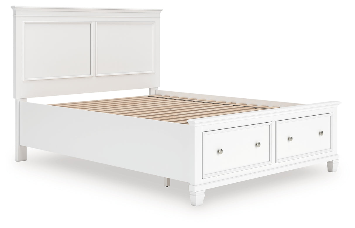 Furniture City - MS - Ashley Furniture - Fortman Bedroom - Queen Panel Storage Bed / White - B680B20