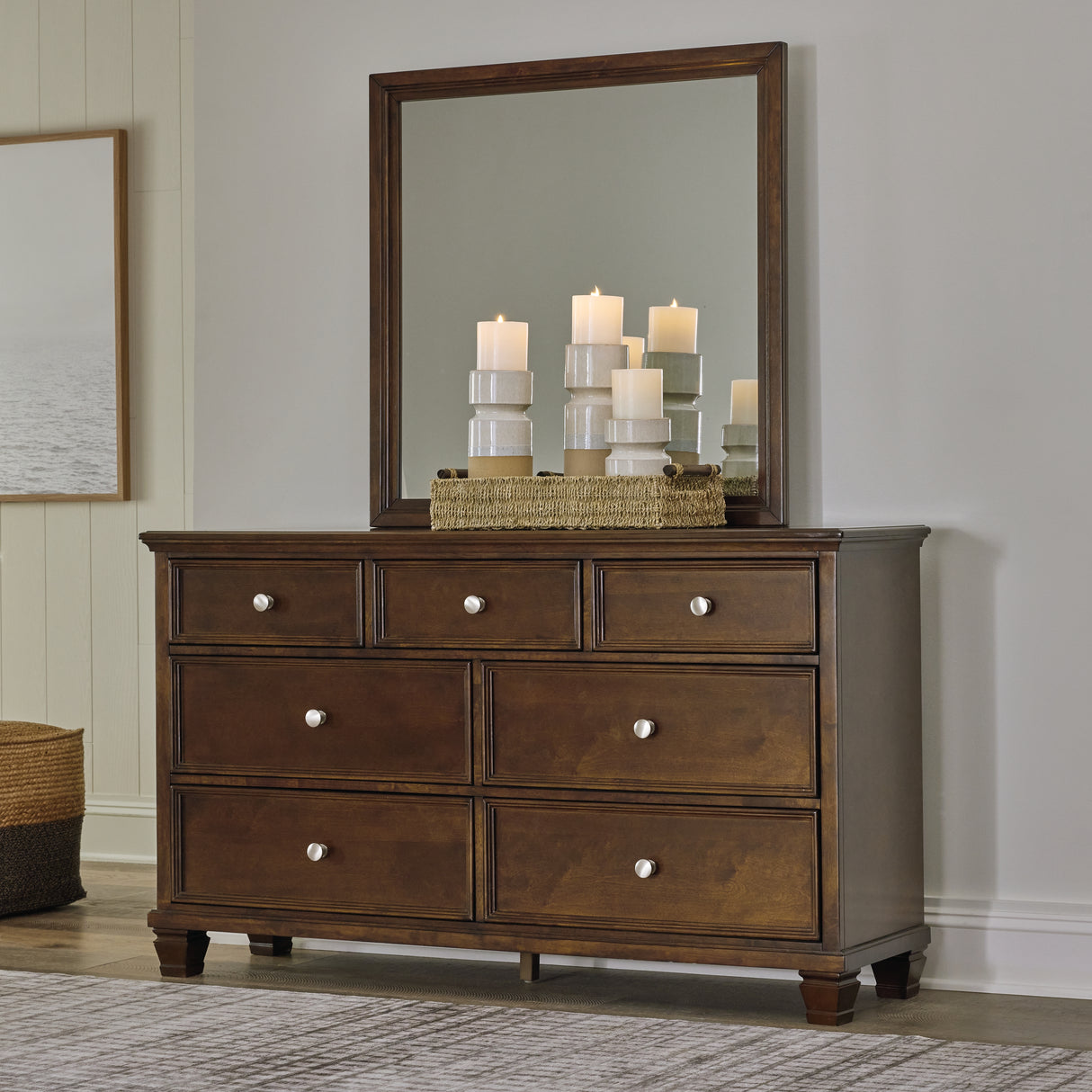 Furniture City - MS - Ashley Furniture - Danabrin Bedroom - Dresser and Mirror / Brown - B685B1