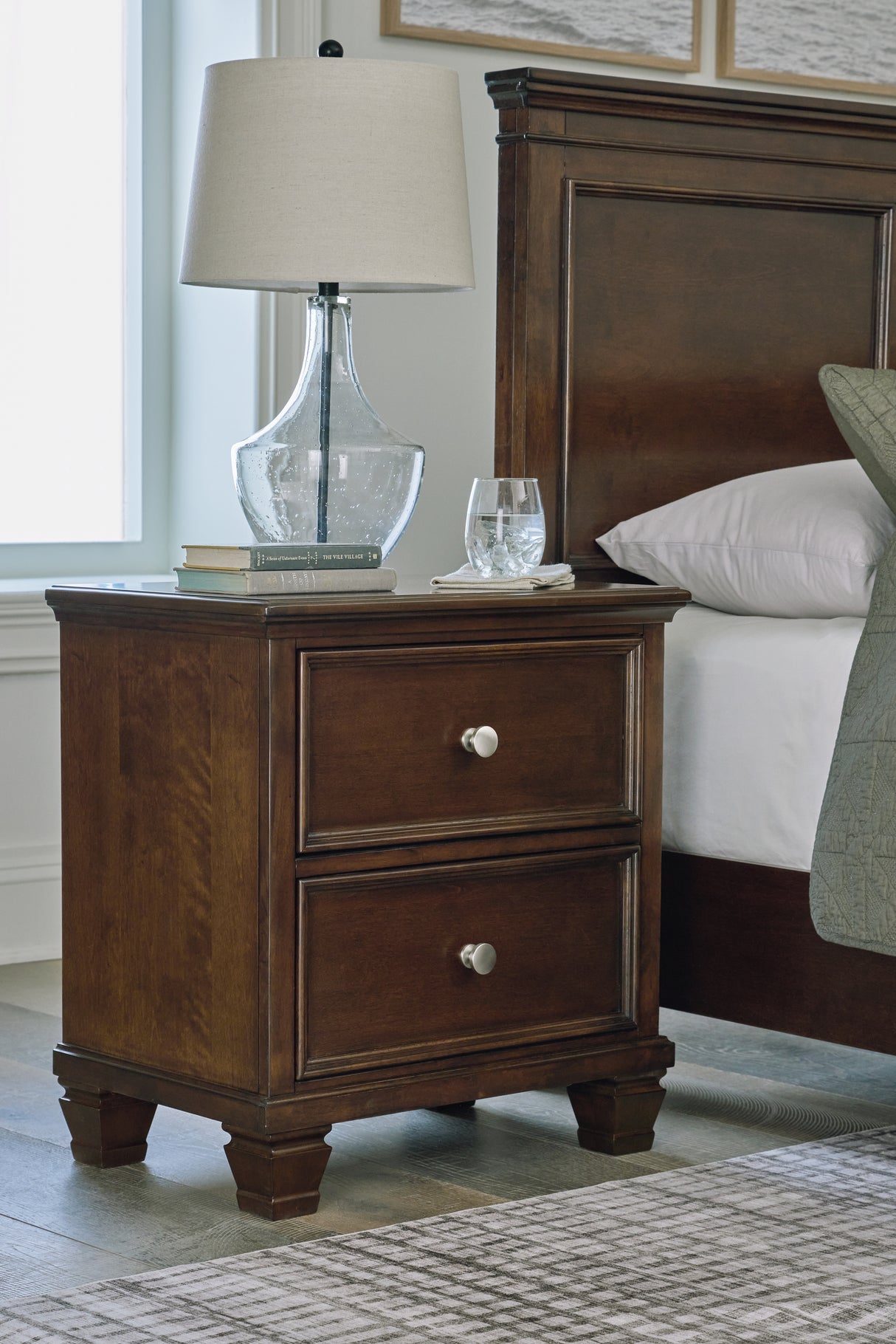 Furniture City - MS - Ashley Furniture - Danabrin Bedroom - Two Drawer Night Stand / Brown - B685-92