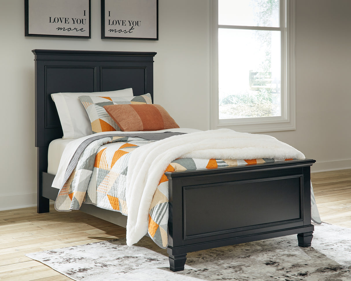 Furniture City - MS - Ashley Furniture - Lanolee Bedroom - Twin Panel Bed / Black - B687B2