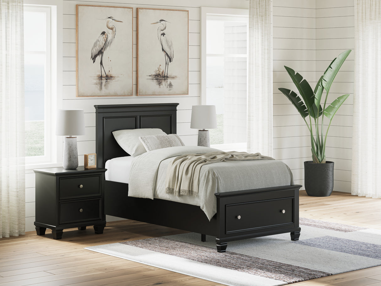 Furniture City - MS - Ashley Furniture - Lanolee Bedroom - Twin Panel Storage Bed / Black - B687B21
