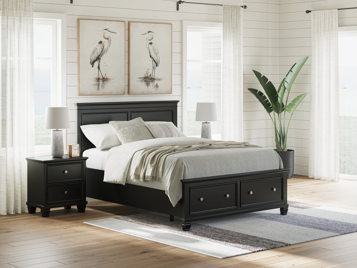 Furniture City - MS - Ashley Furniture - Lanolee Bedroom - Queen Panel Storage Bed / Black - B687B17