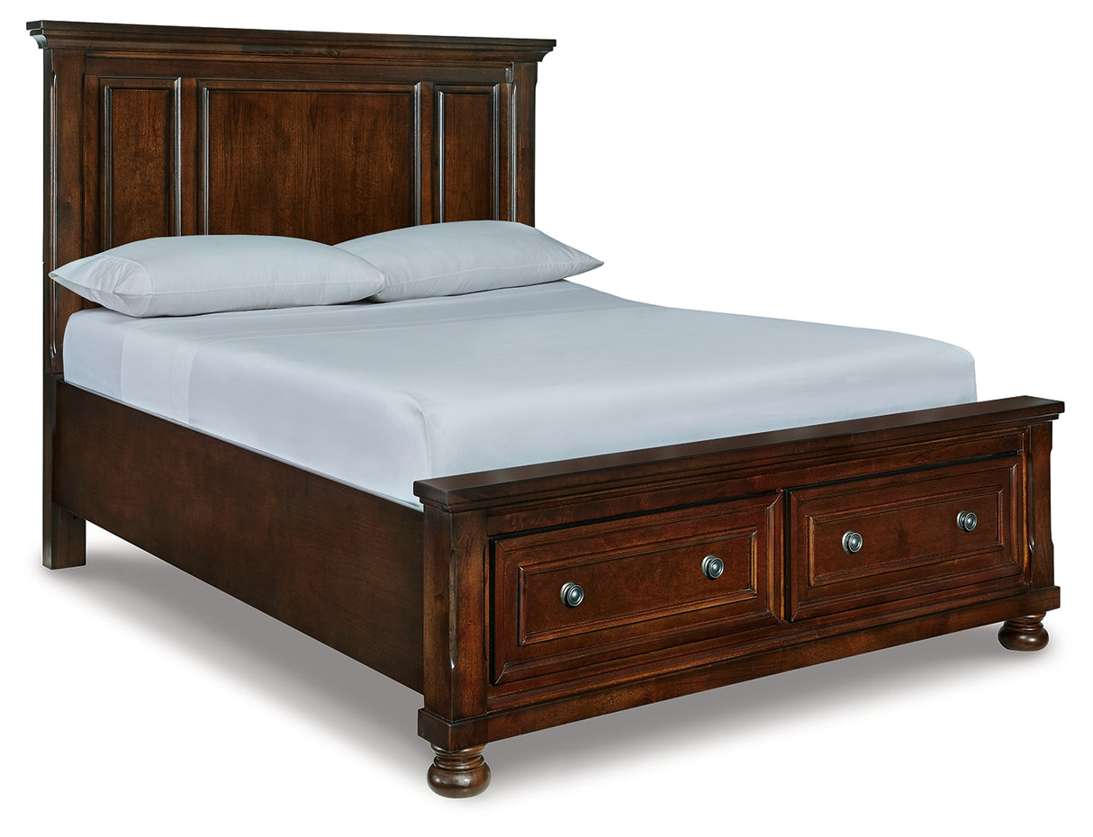 Furniture City - MS - Ashley Furniture - Porter Bedroom - Queen Panel Storage Bed / Rustic Brown - B697B42