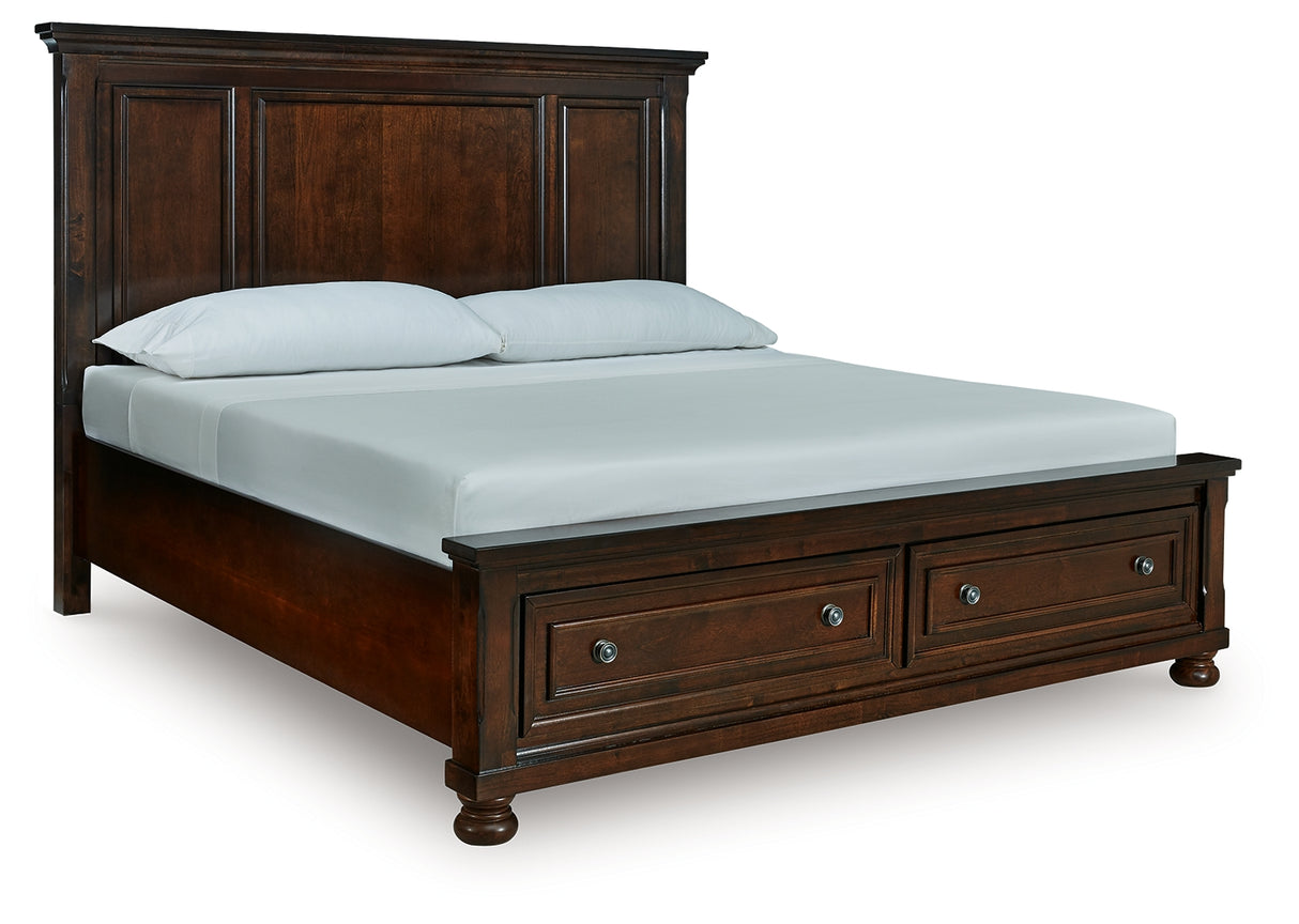 Furniture City - MS - Ashley Furniture - Porter Bedroom - King Panel Storage Bed / Rustic Brown - B697B44
