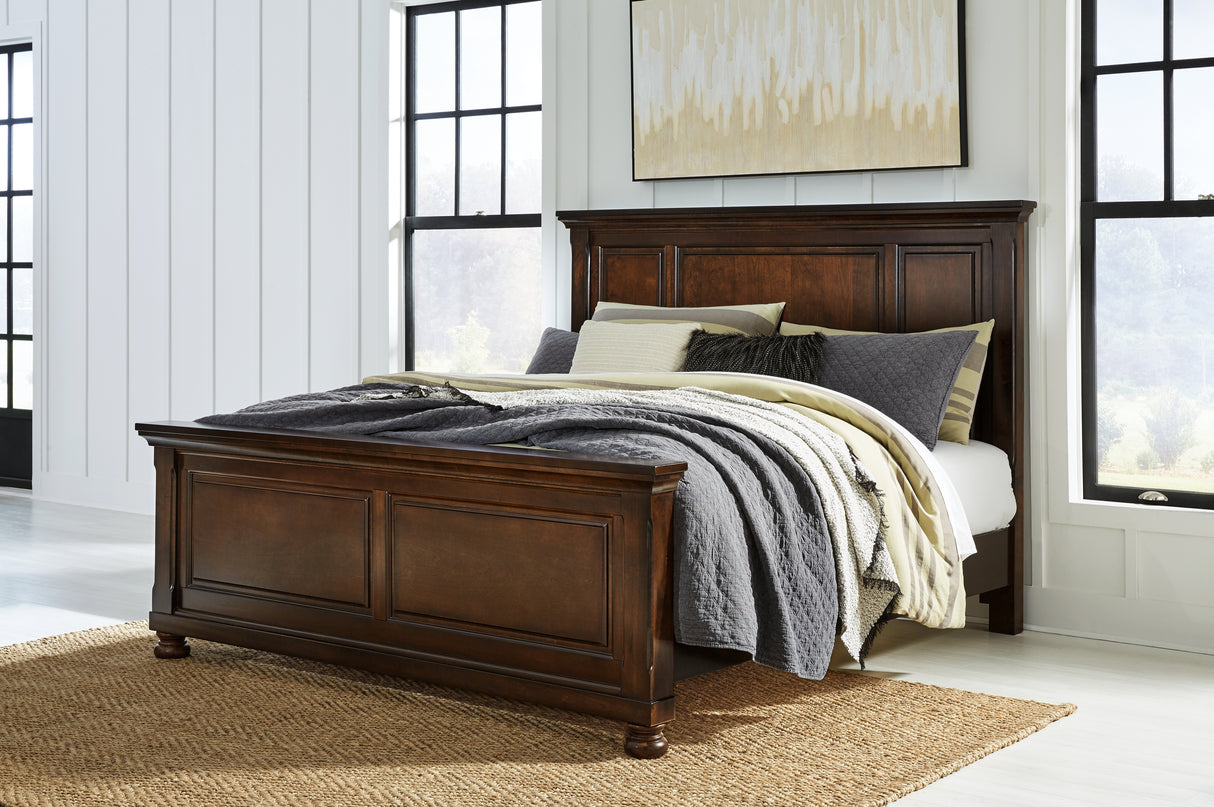 Furniture City - MS - Ashley Furniture - Porter Bedroom - King Panel Bed / Rustic Brown - B697B11