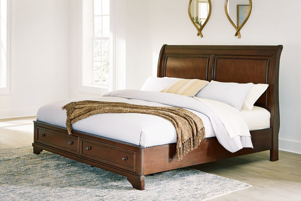 Furniture City - MS - Ashley Furniture - Trellington Bedroom - King Sleigh Storage Bed / Brown - B716B2