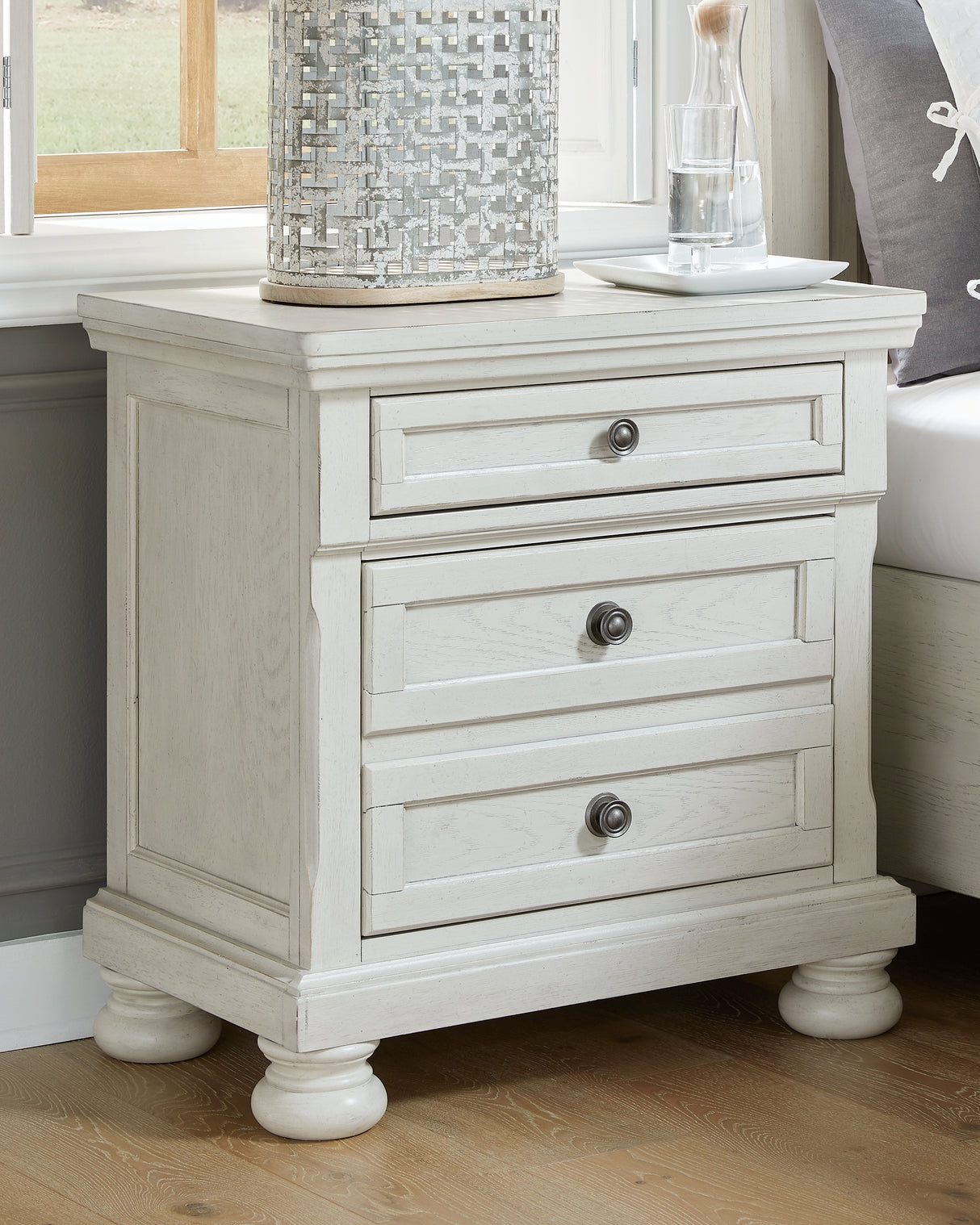 Furniture City - MS - Ashley Furniture - Robbinsdale Bedroom - Two Drawer Night Stand / Antique White - B742-92
