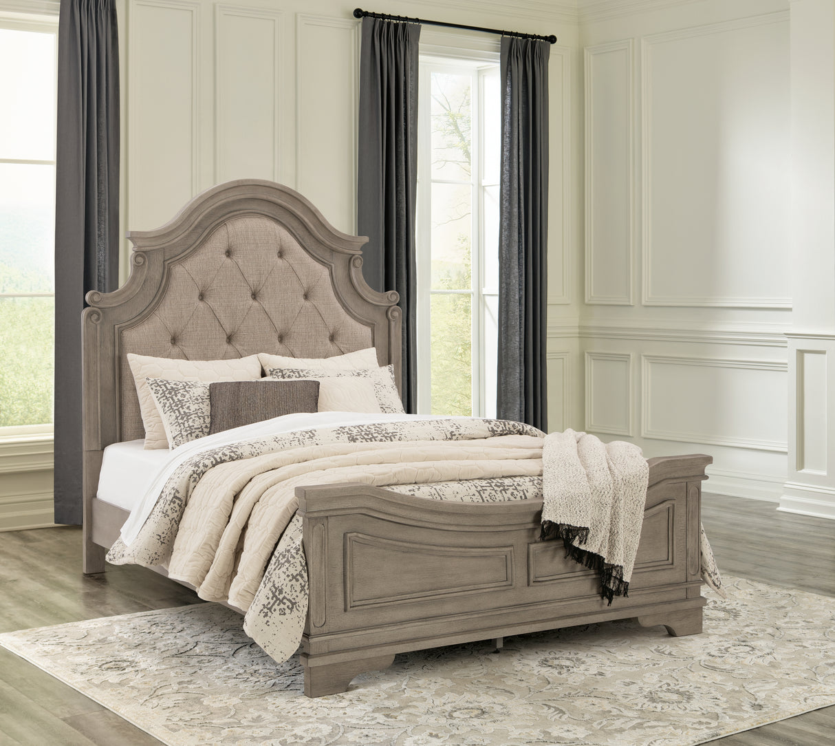 Furniture City - MS - Ashley Furniture - Lodenbay Bedroom - Queen Panel Bed / Antique Gray - B751B2