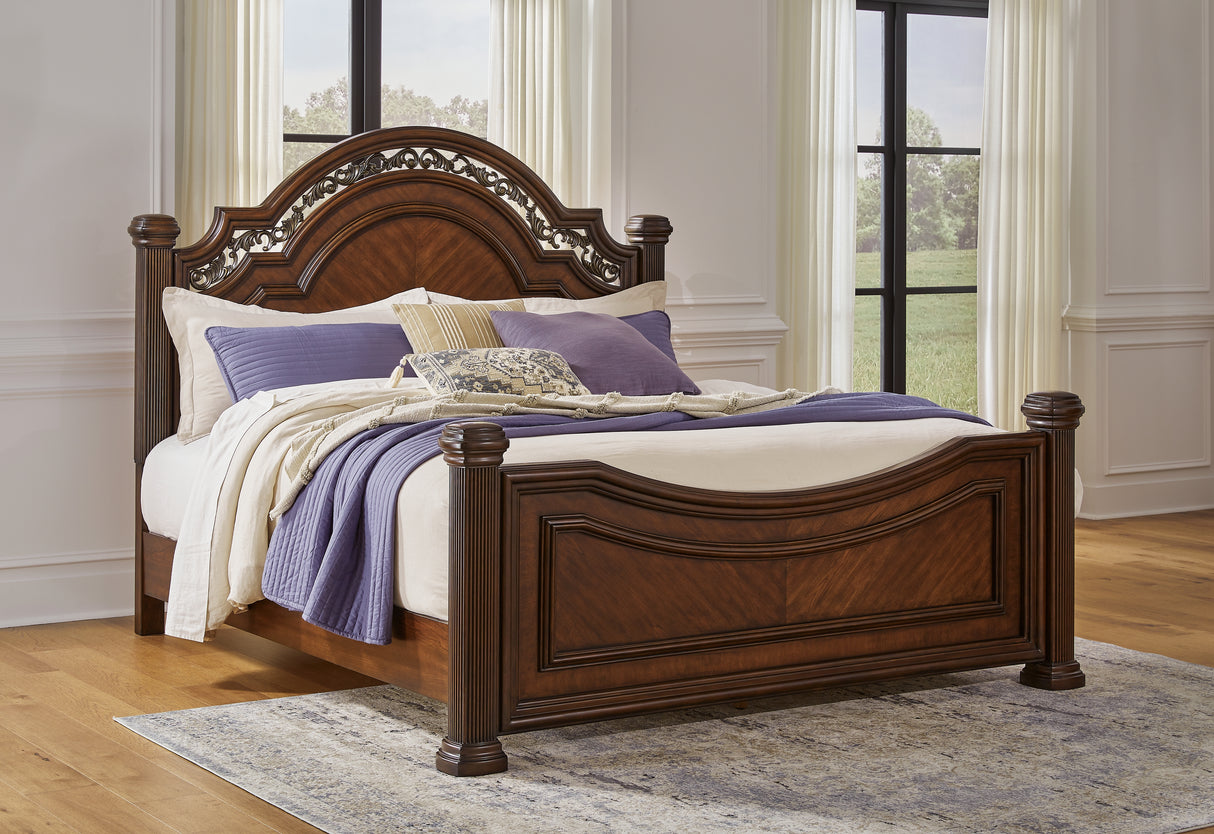 Furniture City - MS - Ashley Furniture - Lavinton Bedroom - King Poster Bed / Brown - B764B9