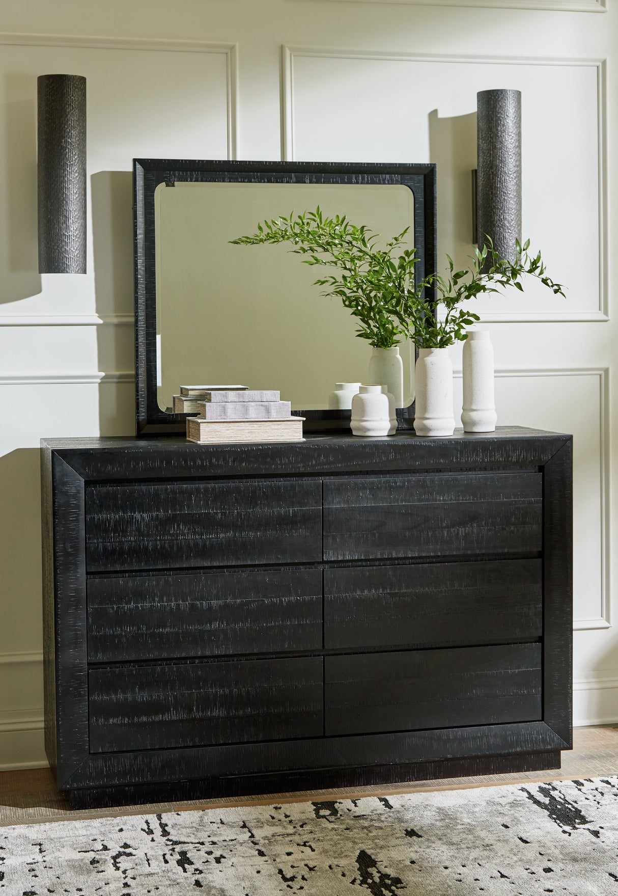 Furniture City - MS - Ashley Furniture - Londer Bedroom - Two Drawer Night Stand / Black - B768-92