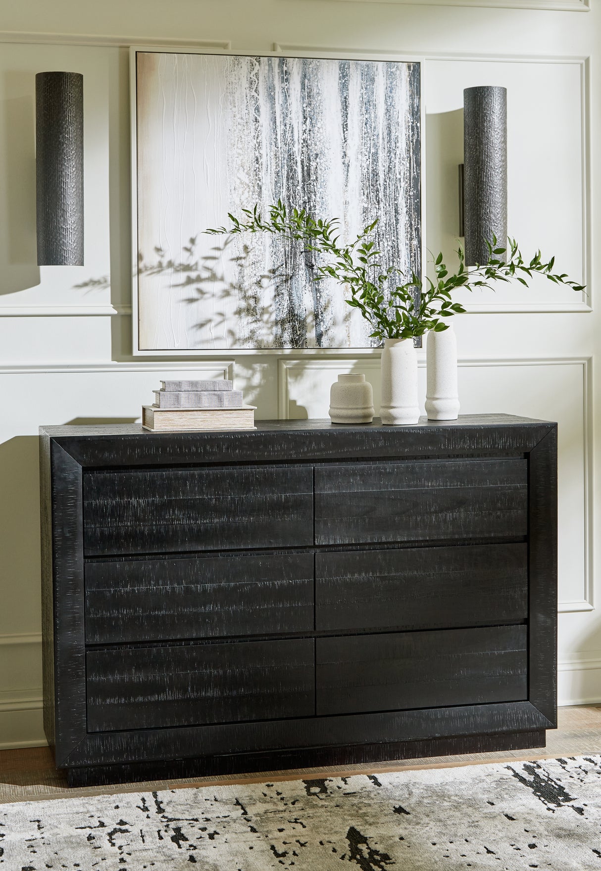 Furniture City - MS - Ashley Furniture - Londer Bedroom - Dresser / Black - B768-31