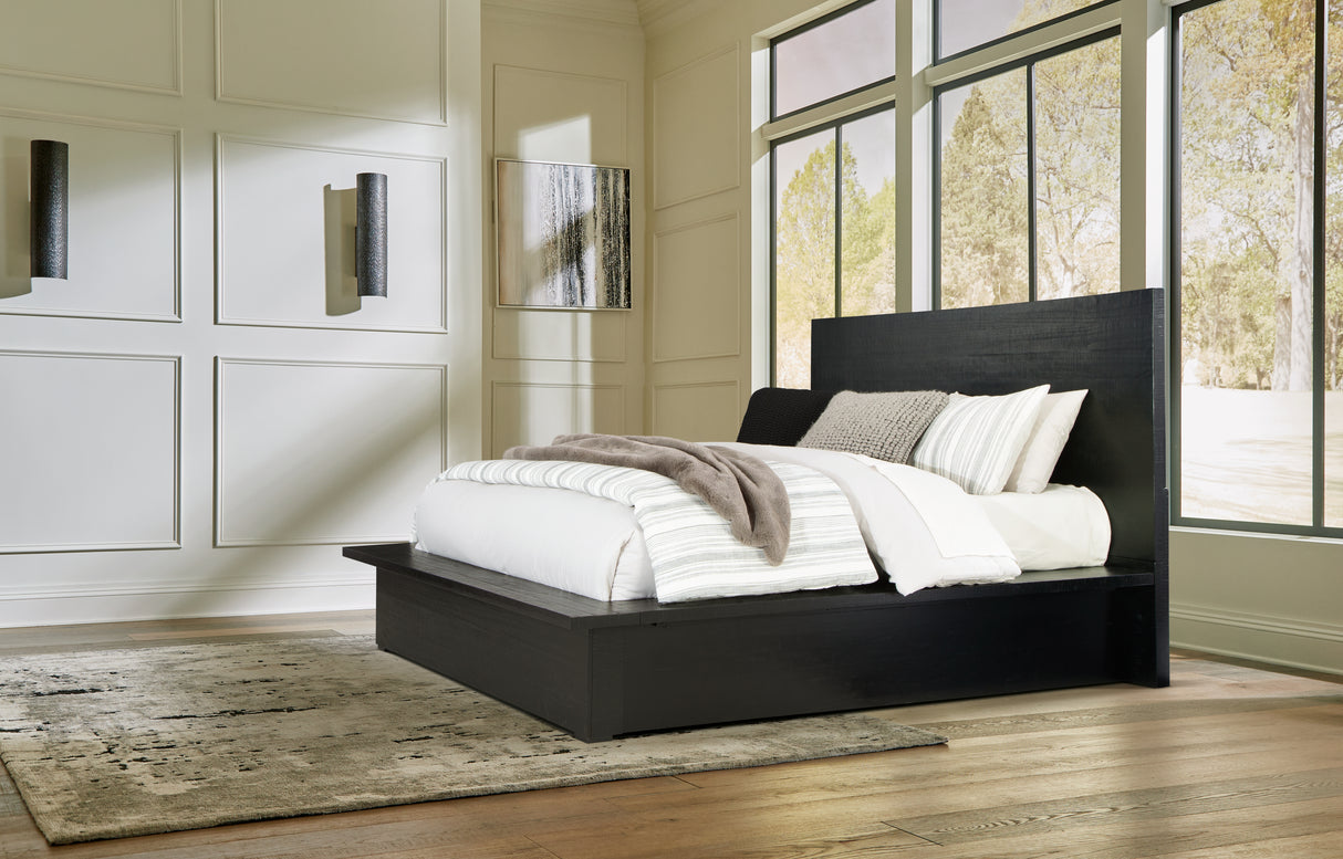 Furniture City - MS - Ashley Furniture - Londer Bedroom - Queen Panel Bed / Black - B768B2